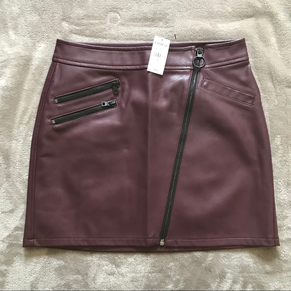 Express Leather Moto Skirt - Picture 1 of 3